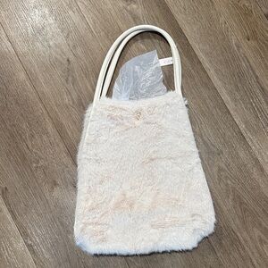 Victoria's Secret Cream Faux Fur Shoulder Bag